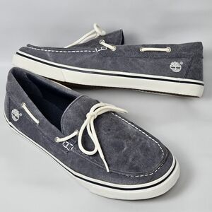 TIMBERLAND EARTHKEEPERS NEWMARKET Canvas Boat Shoe, Slate Grey, EUC, sz 11.5